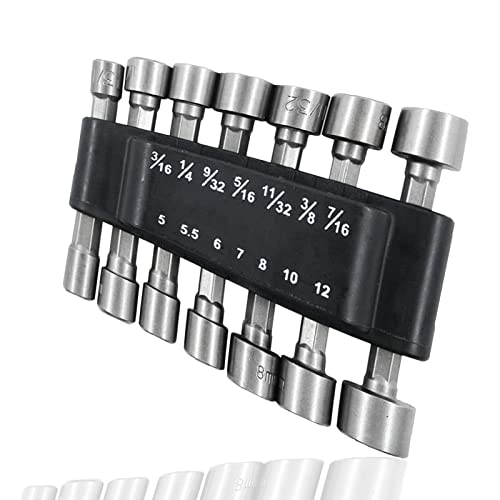 Hhrkgheo 14 Piece Power Nuts Driver Drill Bit Tools Set, 1/4 Inch Driver Hex Metric & Sae Socket Wrench Screw For Power Tools #TOP26