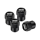 XVBFSC 4 Pieces Bouchon de Valve Voiture pour Dacia Sandero III Stepway 2020-2022, Valve Pneu Voiture Couvre-Valve Capuchon de Valve Protection Accessoire,Bla-CK-A