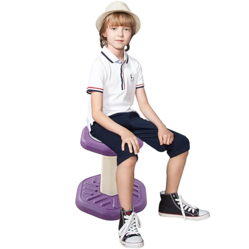 Image of Fanboxk Active Chairs Kids Preschool Wobble Stool - Alternative Flexible Seating Balance Wiggle Stool for Classroom,Preschool,Kindergarten&Elementary School,Active Sensory Chairs,Ages3-8,Purple(14in)