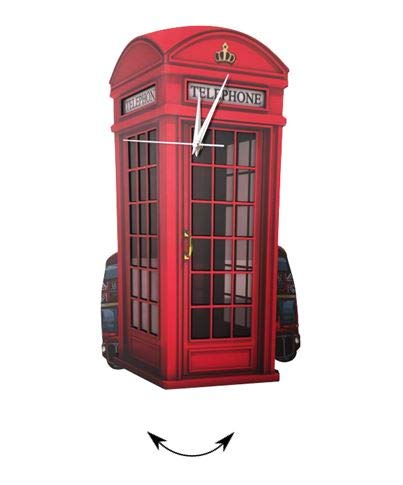 Horloge Murale à Pendule pivotante London Phone Box