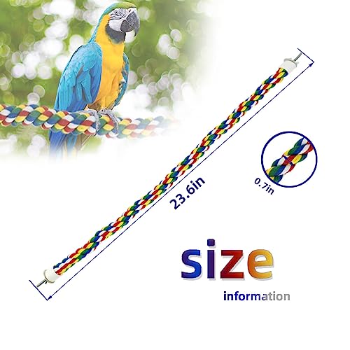 Image of 23.6 Inches Colorful Rope Perch for Bird Bungee Climbing Swing Parrot (Pack of 2)