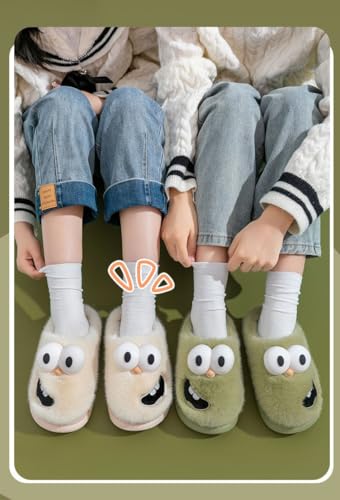 Cute Kawaii Multi Colored Smile Face Plush Fuzzy Soft Warm Fluffy House Slippers for Women Anti-Slip Rubber Sole Slides4