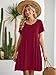 BELAROI Womens Summer Casual T Shirt Dresses Short Sleeve Swing Tunic Dress(1X, Wine Red)