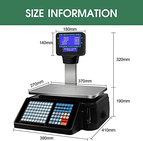Báscula digital con impresora y doble pantalla 30kg miniatura 6