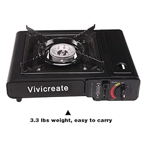 Vivicreate Portable Butane Stove 8500 BTU, Butane Stove with Auto Ignition for Camping, Lightweight Portable Gas Stove Burner with Safety Lock, Butane Burner, Estufa de Gas Portatil(Black) — photo 6 of 6