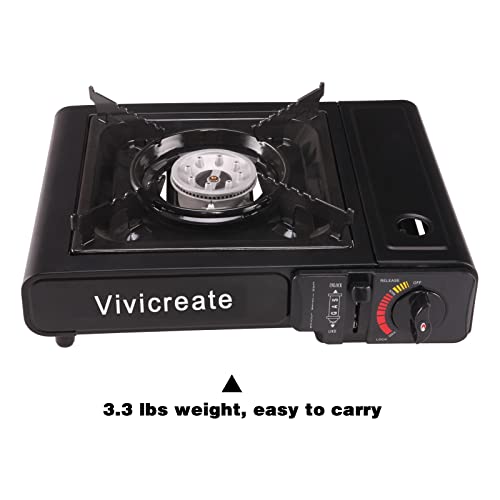 image for Vivicreate 8500 BTU Portable Butane Gas Stove for Camping Cooking Outd