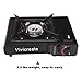 Vivicreate 8500 BTU Portable Butane Gas Stove for Camping Cooking Outdoor, Lightweight Portable Stove Burner with Auto Ignition, Estufa de Gas Portátil para Camping al Aire Libre(Black)