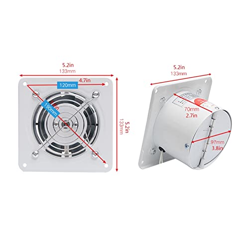 Ventilador Extractor Mini 4" para Baño, Ventilación Pequeña de Alta Velocidad, Montaje en Pared con Red Protectora Metálica, 25W, 2800r/min miniatura 2