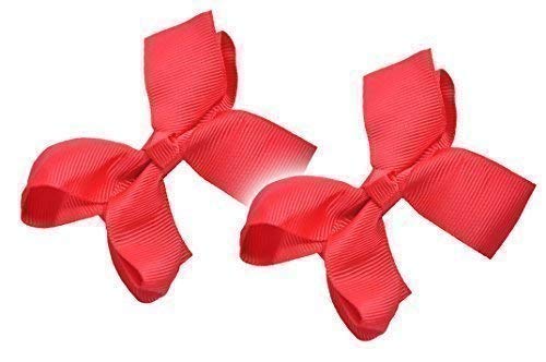 Style Nuvo Girls Red Hair Aligator Clip Bow Ribbon Grosgrain Slides Prom Accessory Gift - Set Of 2