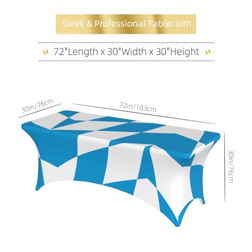 Nappe imprimée drapeau bavarois ajustée table 1,8m et housses - 7
