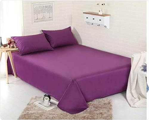LUXURIOUS FULL FLAT BED SHEETS 100% POLY COTTON IN SINGLE DOUBLE KING SIZES (PLUM, SINGLE)