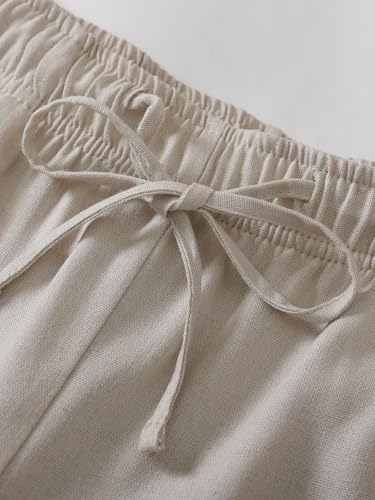 Latuza Men's 34"/36" Inseam Tall Linen Pants Relaxed Fit Casual Pants3