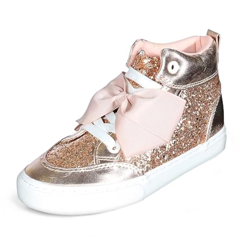 JoJo Siwa Girls High Top Fashion Sneakers, Rose Gold (Toddler, Little Kid)