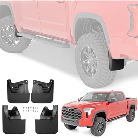 JTYZSM Mud Flaps for 2022 2023 2024 2025 Toyota Tundra(Not fit SR) No Drill Splash Guards, Front & Rear Truck Mud Guards Set with Hardware Accessories (4pcs) Cover