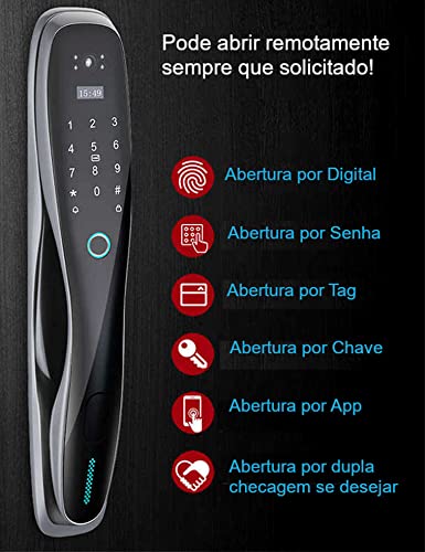 Fechadura Digital Biométrica Wifi Automatizada S928 Com Tela