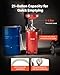 VEVOR 21 Gallon Waste Oil Drain Tank, Air Operated Portable Oil Drainer with Adjustable Funnel Height, Industrial Fluid Drain Tank with Wheels, Fluid Fuel Transfer Drainage for Auto Repair Shops, Red