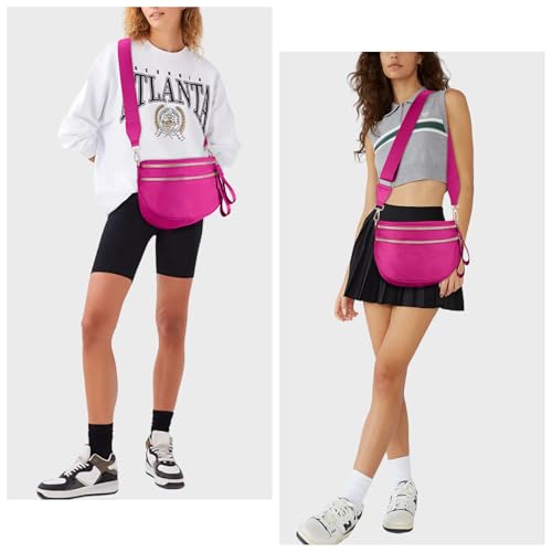 Image of Lushandy Bum Bag Checkered Crossbody Bag Mom Everyday Purse | Roomy Space, Wipe Clean, Wide Strap