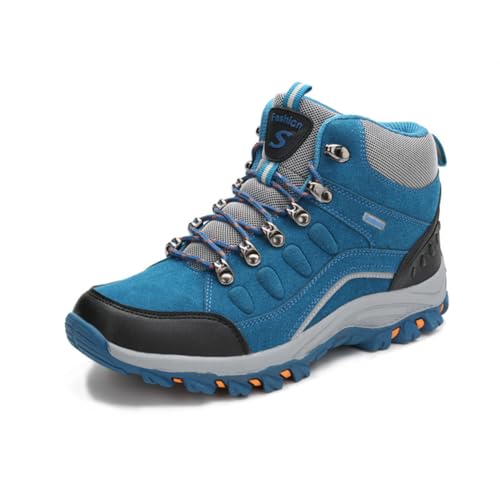 Zapatillas de Senderismo Impermeables de Corte Medio para Mujer Botas de Senderismo y montañismo de Gran tamaño Zapatillas Deportivas para Parejas para Entrenamiento Azul 40