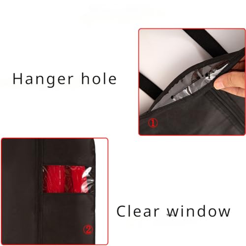 Garment Bags for Travel 2 Pack Closet Storage Suit Bags Hanging Clothes Bag Mens Women Suits Cover for Shirts Coats Dresses (Black 2 Pack)3