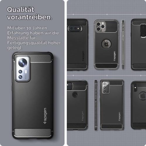 Spigen Rugged Armor Hülle Kompatibel mit Xiaomi 12 / 12X -Schwarz – Ansicht 6