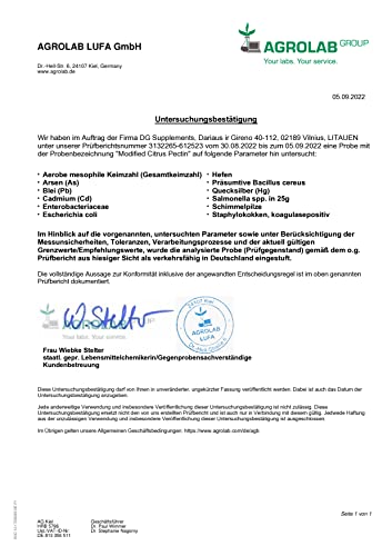Tulip BioPharma Pectine d'agrumes modifiée (MCP) 500mg 120 gélules végétales, 90% d'acide galacturonique, Testé par un Laboratoire tiers – vue 3