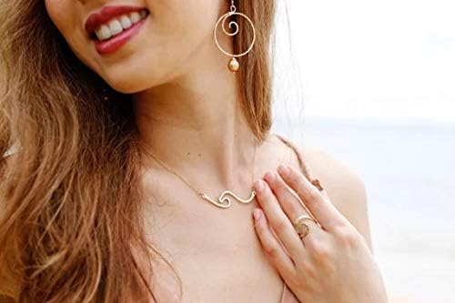 CSIYANJRY99 Gold Wave Necklace for Women Line Ocean Wave Pendant Necklace Hawaii Sea Beach Friendship Jewelry - Image 5