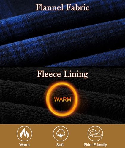 Image of SCODI Men's Flannel Jacket Sherpa Lined Plaid Fleece Hoodies Zip Up Coat