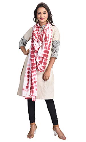 Image of Women's Pure Cotton Traditional Authentic Shibori Tie Dye Dupatta Chunni