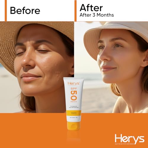 Image of Herys 1% Hyaluronic Sunscreen Aqua Gel SPF 50 PA++++ | Hyaluronic Acid for Deep, Long Lasting Hydration | Ultra Lightweight Texture I Non-Greasy, No White Cast | Broad Spectrum Protection & Blue Light Protection | Tan Protection | Photostable | For Men & Women | 50 g | Pack of 2
