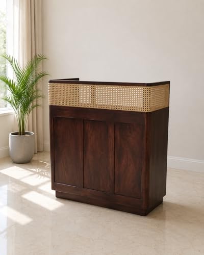 Image of The Attic Mehfil Bar Cabinet, Walnut Finish