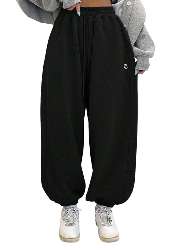 Image of Imsa Moda Women's Loose Fit Track Pants | Polycotton Joggers with Elastic Waistband & Side Pockets | Comfortable Gym, Yoga & Casual Wear Trousers