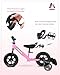 KRIDDO 2-in-1 Kids Tricycle and Toddler Balance Bike 2 Year Old, Detachable Pedals and Stowable Training Wheels, DIY Plate, Riding Trikes Toy for Ages 18 Months to 3 Years, Pink