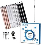 HAIOLORPRO 12PCS Stylus stylos pour écrans tactiles, 2-in-1 Stylo écran tactile, Stylus stylo pour ipad Android iPhone Comprimés Tous les appareils universels à écran tactile - haute sensibilité et précision