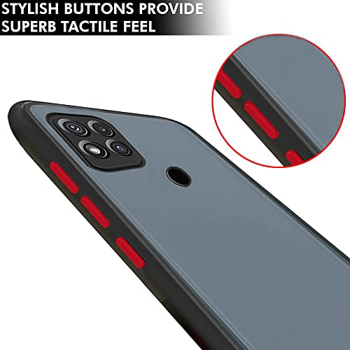 Image of TheGiftKart Translucent Smoked Matte Back Case Cover for Mi Redmi 9 / Redmi 9 Activ /Poco C31 | 360 Degree Protection Protective Hard Back (TPU & PC | Black Bumper)