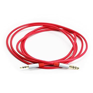 Cabo de áudio ABLET para JBL Synchros S700, S400BT, J56BT, S300, S300I, S300a, S500, S700, E40BT, E30, E40, E50BT,S400BT Fones de ouvido vermelhos de 1,5 metro/4,9ft