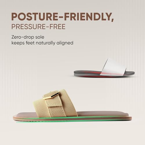 Image of Frido Women's Comfort Flat Sandals | Ethnic Style Slip-On | Super Soft Cushioned Sole, Padded Knit Upper, Breathable & Anti-Skid Zero-Drop | Available in Comfort Flat & Ethnic Kolhapuri style
