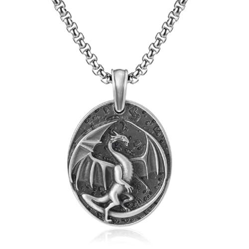 Collar de tótem de dragón punk, el regalo de joyería gótica para hombres