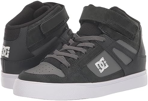 DC Boy's Pure High Top EV Skate Shoes with Ankle Strap and Elastic Laces, Anthracite/Black, 13 Little Kid | Image 6
