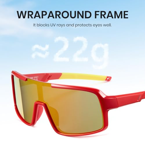 Cyxus Kids Sports Sunglasses Polarized UV400 Protection Youth Baseball Sunglasses for Boys Girls Cycling Softball3