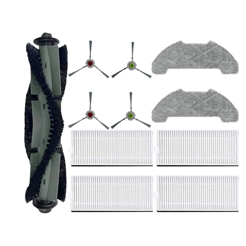 Jpbaisqic Replacement Accessories Kit for Airrobo p30 Robot Vacuum Cleaner, Parts 1 Main Brush 4 Side Brush 2 Mop Pads 4 Hepa Filter Spare Attachments