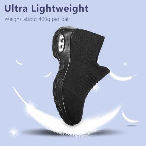 Image of Non Slip Work Shoes Women, Slip On Sneakers Women,Work Shoes Walking Gym Nurse Mesh Casual Fashion Sneakers Comfort Breathable Lightweight