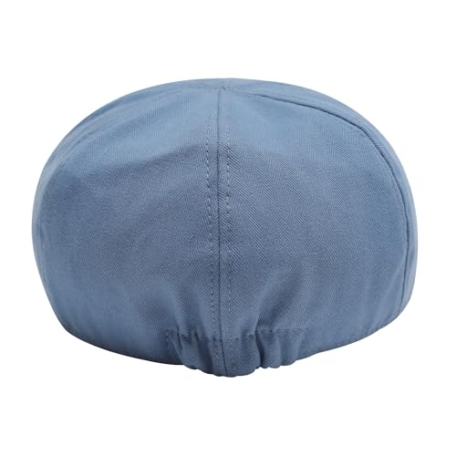Image of ZLYC Men Cotton Flat Cap Summer Scally Ivy Gatsby Newsboy Beret Driver Cabbie Hunting Hat