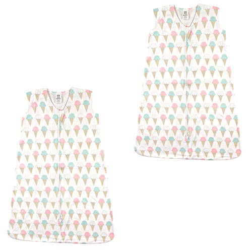 Luvable Friends Unisex Baby Sleeveless Jersey Cotton Sleeping Bag, Sack, Blanket, Ice Cream Jersey 2-Pack, 0-6 Months