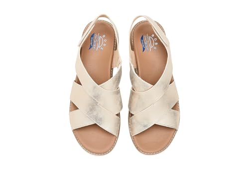 Skechers SKECHERS Women's Bobs Arch Fit Oasis - Cozy Crosser Sandal, Champagne, 10