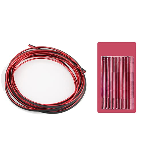 Tira Moldura Interior De Coche, Tira De Decoración para Salida De Aire Listón Embellecedor para Interior De Coche De 5 Metros,Rojo Cover