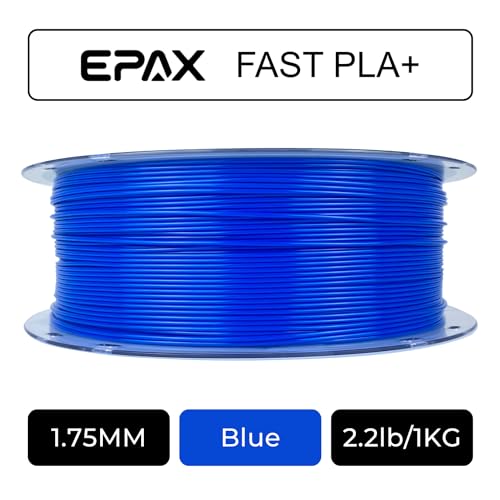 Image of EPAX PLA+ Filament 1.75mm, Fast PLA Plus 3D Printer Filament, High Speed 3D Printing Filament, Dimensional Accuracy + /- 0.03 mm, 1KG Spool (Blue), FAST-PLA-1KG175-BLUE