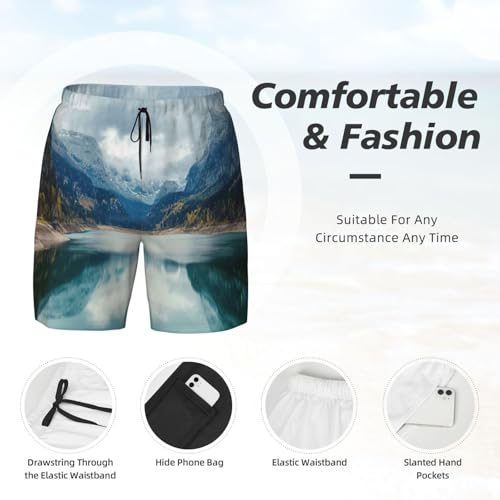 Maillot de bain homme avec doublure de compression short plage montagne