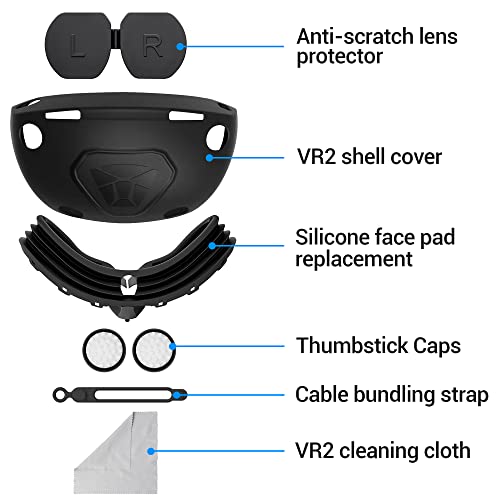 Vr Accessories Set For Playstation Vr2, Psvr2 Headset Cover With Ps5 Vr 2 Lens Protector, Face Cushion Cover, Controller Thumb Grips, Cable Bundling Strap For Playstation 5 Vr2 #TOP5