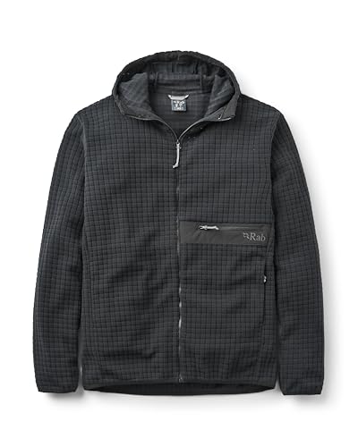 Rab Men's Ramshaw Hoody - Lightweight Fleece Jacket for Hiking & Climbing - Black - Medium
