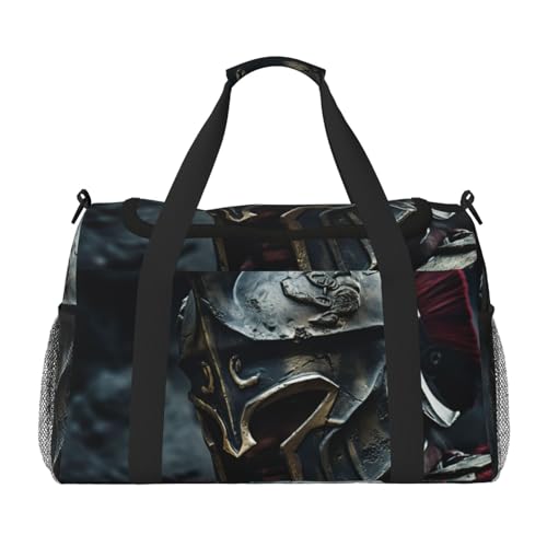 Spartan Warrior Helmet Foldable Travel Duffel Bag Tote Carry On Luggage Bag For Weekend Getaways, For Spontaneous Trips
